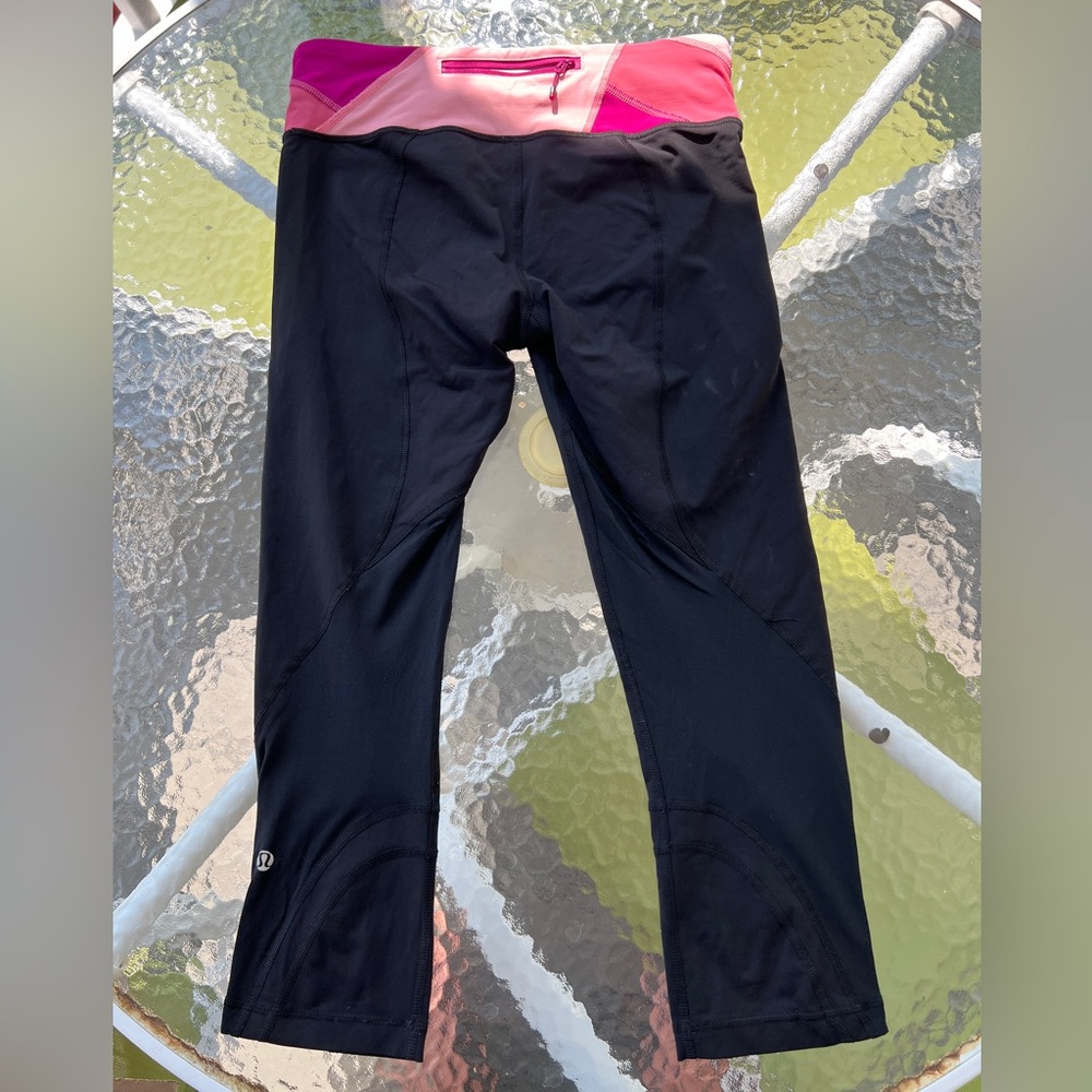 Women’s Lululemon Run: Sun Sprinter Crop Leggings Pink/Purple Size 6 - Picture 2 of 7